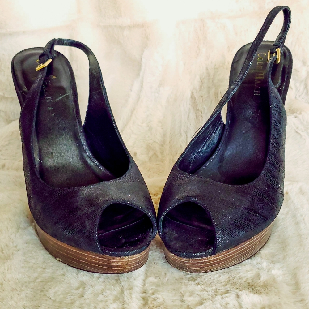 ¤ Cole Haan Peep Toe Slingback Pumps With Nike Air